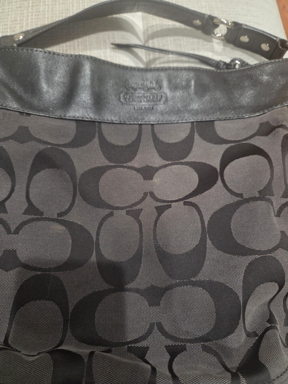 Coach Vintage Black Zoe Hobo Bag with Leather Trim - Picture 3 of 13